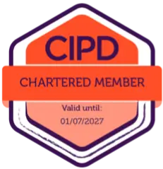 CIPD Chartered Member badge, valid until 1 July 2027